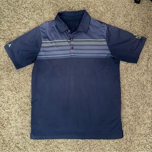 Antigua Men's Navy Polo with Stripes